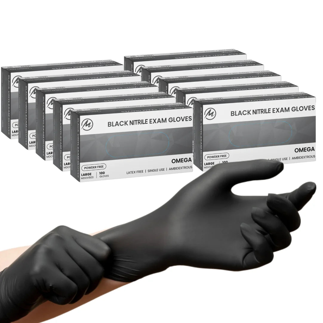 Black Nitrile Disposable Gloves Powder Free, 1000 Count Wholesale