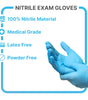 CE Disposables Disposable Nitrile Gloves Wholesale in blue, 100% nitrile medical grade, powder-free and latex-free