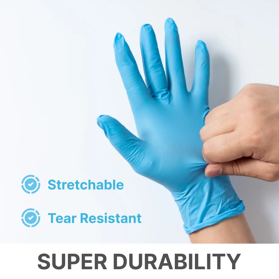 CE Disposables Blue Disposable Nitrile Gloves Wholesale with Stretchable and Tear Resistant Features