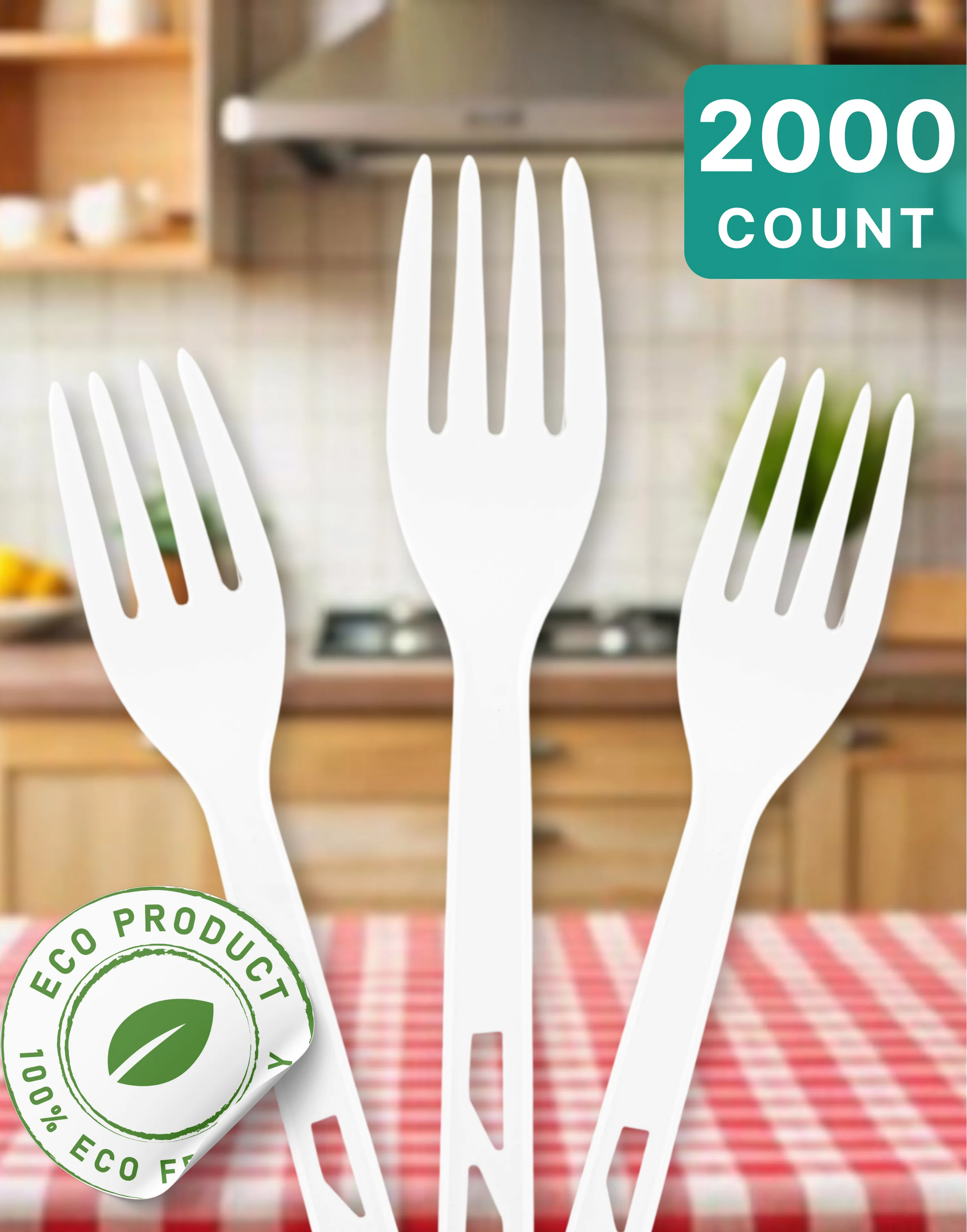 Biodegradable Fork, 2000 Count