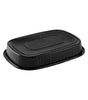 Black plastic lid for aluminum foil tray by CE Disposables for secure food storage