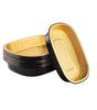 Stack of black and gold disposable aluminum foil tray containers for food storage and serving