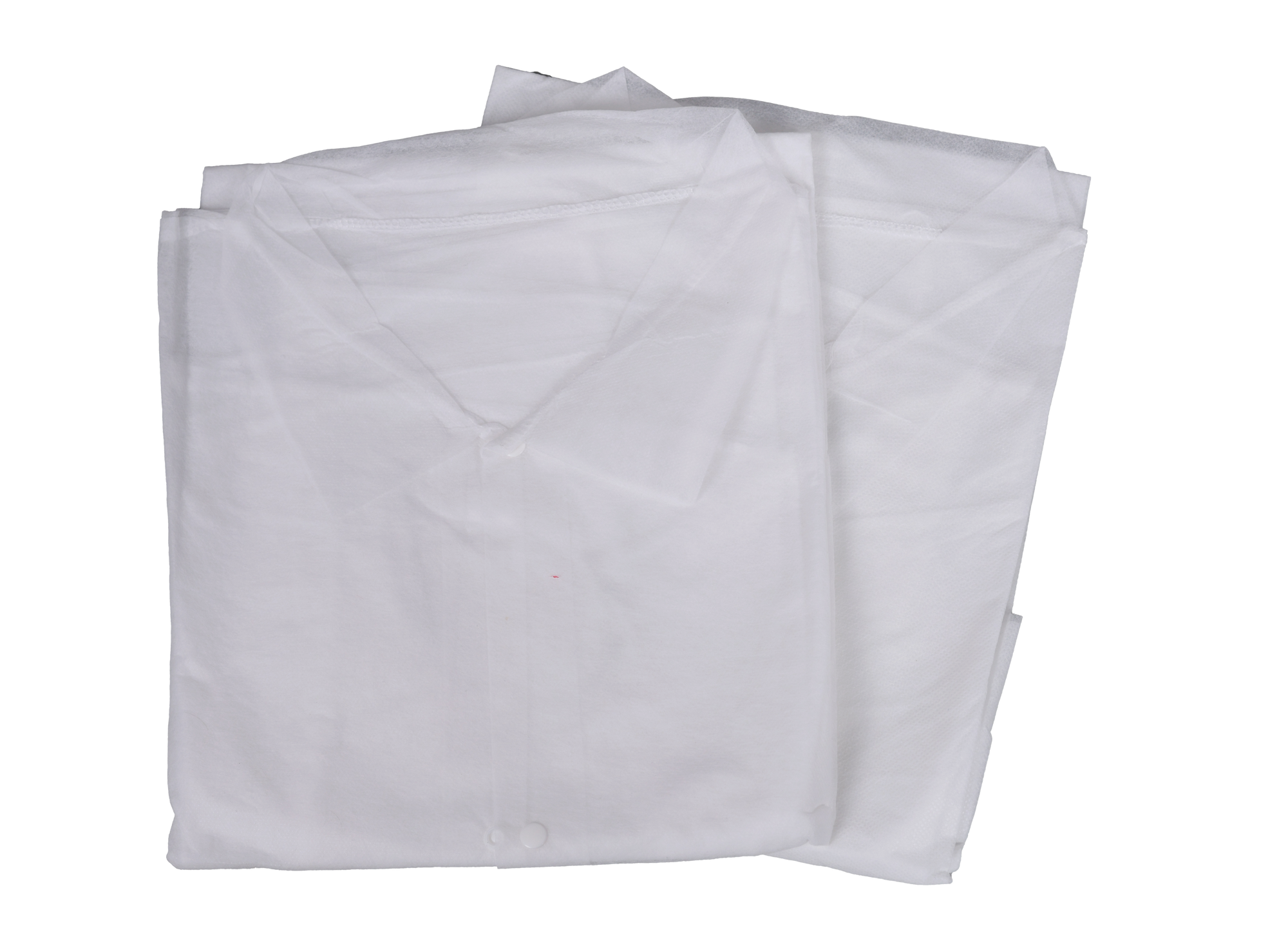 CE Disposables white folded disposable lab coat wholesale pack on black background