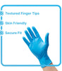 Blue disposable nitrile gloves wholesale with textured finger tips and skin-friendly material