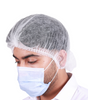 Disposable hairnet 1000 pack worn by a man for hair containment in food service environments