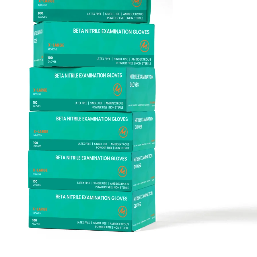 Stack of CE Disposables Beta Nitrile Examination Gloves in Boxes for wholesale disposable nitrile gloves wholesale