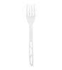 White CE Disposables fork made of sturdy plastic for convenient serving at events