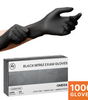 Large black nitrile exam gloves from CE Disposables, powder-free, ideal for medical use and disposables gloves. powder free nitrile gloves wholesale