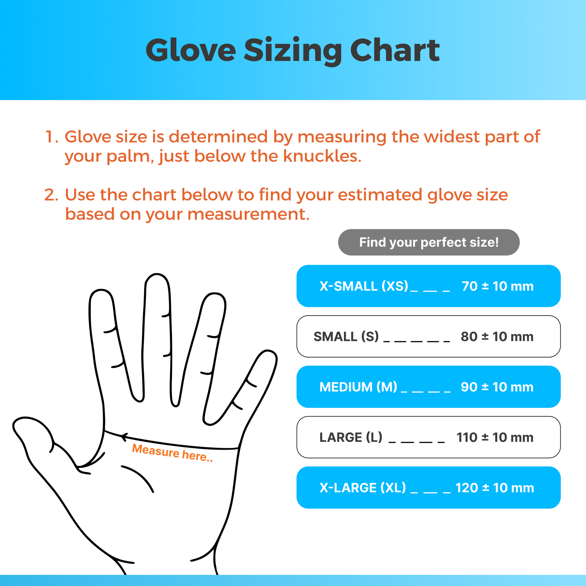 Blue Nitrile Gloves 3.5 MIL, 1000 Count