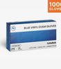 Large blue vinyl gloves box containing 100 disposable exam gloves for protective use