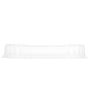CE Disposables clear plastic lids for trays shown from side view with raised edges