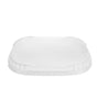 Clear plastic stackable tray lids 38oz from CE Disposables for secure food container coverage